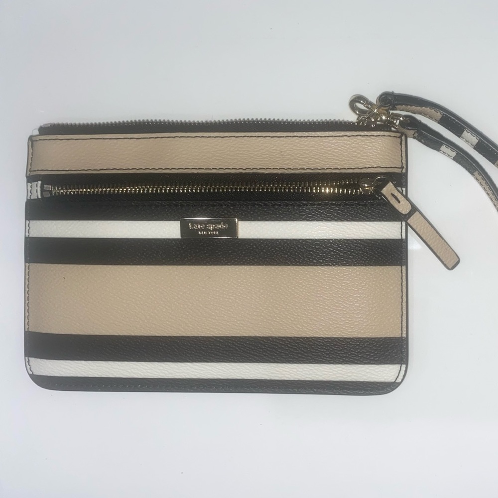 Kate Spade striped wristlet
